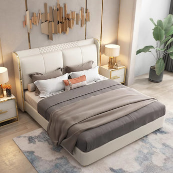 Sephora Gas Lifting Storage Modern Italian Luxury Leather Upholstery Bedframe