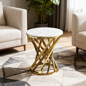 Queen Solid Marble Top Side Table