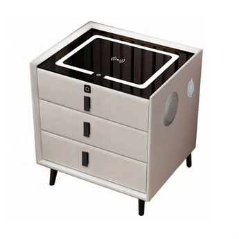 🟢 IN STOCK Nova White Smart Side Table Nightstand with Bluetooth Speaker and Wireless Charger Top