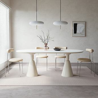 Alpen Modern Luxury Sintered Stone Top Dining Table - Snow White