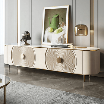 2M Sphere Luxury Living Sintered Stone Top Solid Wood TV Stand