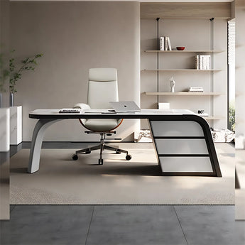 Stark Marble Top Solid Wood Executive Office Desk