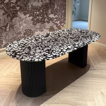 Anya Luxury Terrazzo Italian Marble Top Solid Wood Dining Table