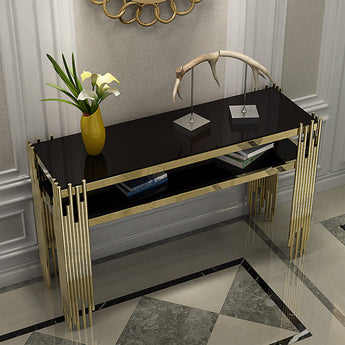 Throne Modern Italian Luxury Tempered Glass Top Console Table