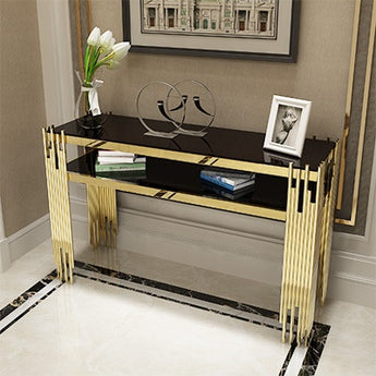 Throne Modern Italian Luxury Tempered Glass Top Console Table