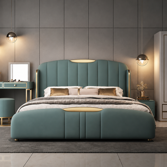 🟢 IN STOCK Emperor Italian Modern Luxury Tosca Leather Upholstery Gas Lifting Bedframe