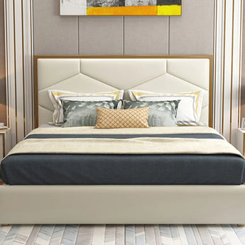 Valerian Luxury Upholstered Leather Solid Wood Bed Frame