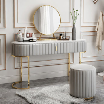 La Vienna 3 Piece Marble Top Leather Vanity Set