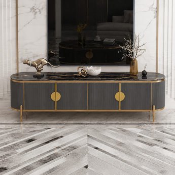 2M VERTI Modern Italian Luxury Marble Top TV Stand Entertainment Unit