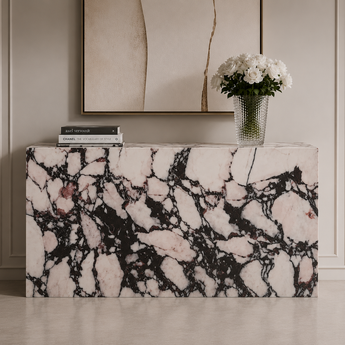 Classic Luxury Calacatta Viola Marble Modern Console Table Hallway