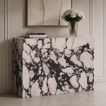 Classic Luxury Calacatta Viola Marble Modern Console Table Hallway
