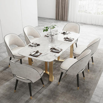 Vincenza Marble Top Luxury Gold Dining Table