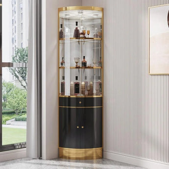 Alessia Elegant Corner Display Cabinet – Black