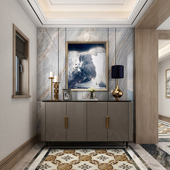 ZEUS Modern Italian Luxury Marble Top Buffet Sideboard