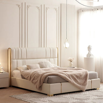 Signature ZURICH Luxury Upholstered Leather Solid Wood Bed Frame