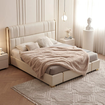 Signature ZURICH Luxury Upholstered Leather Solid Wood Bed Frame