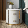 Gold Crest Leather Marble Top Nightstand - Image 2