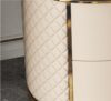 Gold Crest Leather Marble Top Nightstand - Image 5