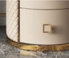 Gold Crest Leather Marble Top Nightstand - Image 6