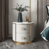 Gold Crest Leather Marble Top Nightstand
