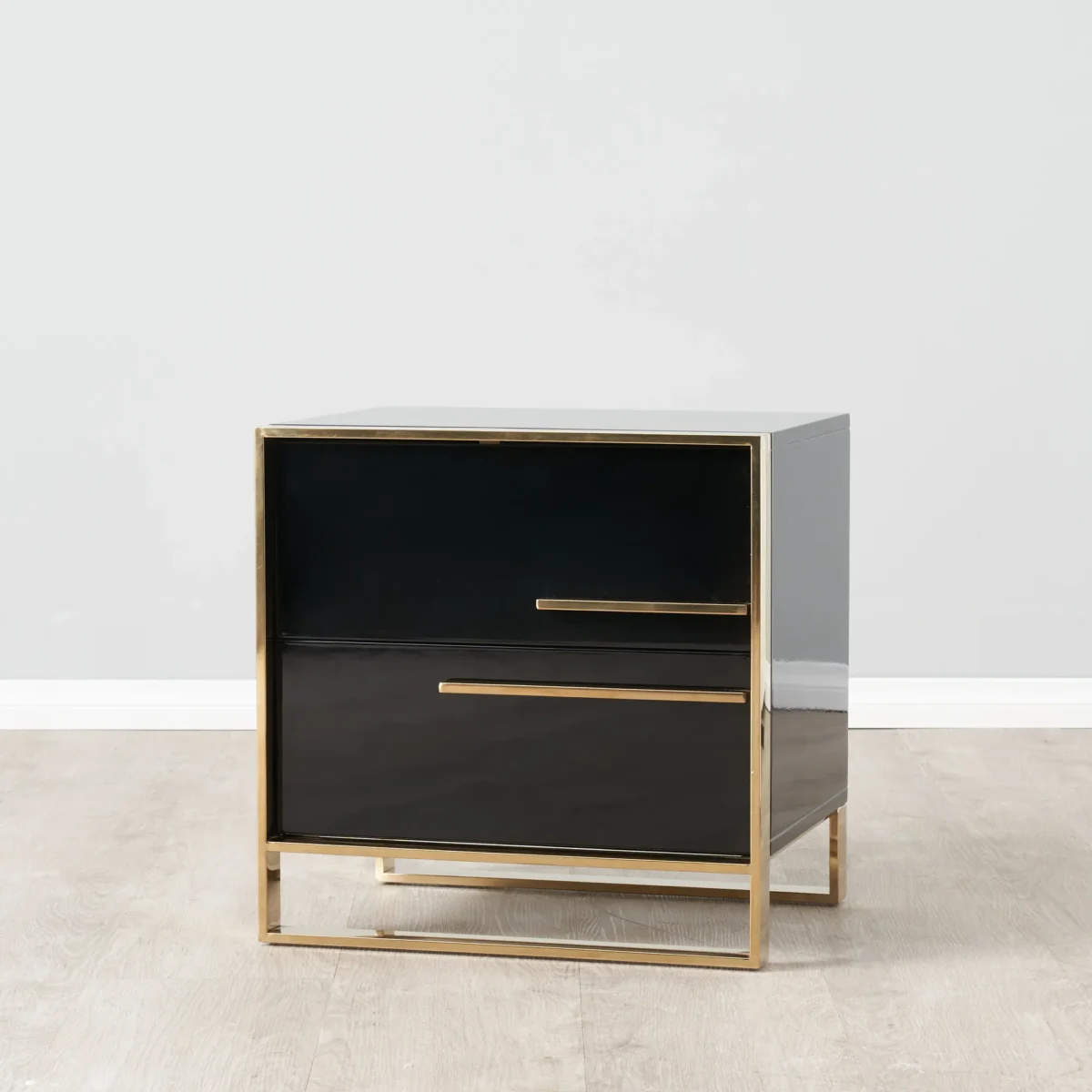 Majestic High Gloss Nightstand - Black - Image 3