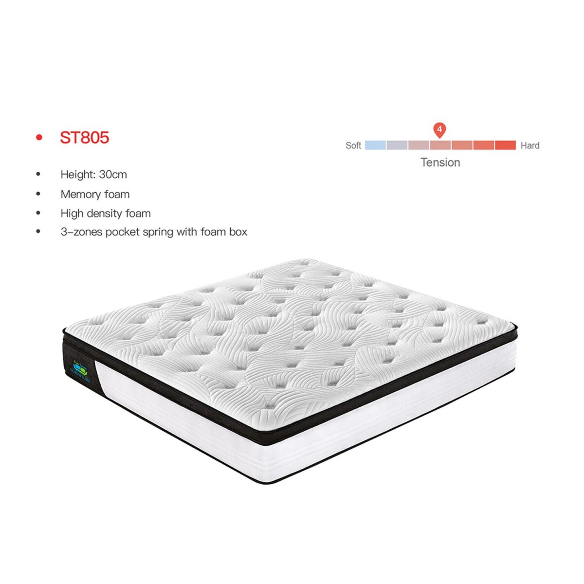 Queen Pocket Spring Mattress – 4 Soft Tension - Image 2