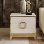 White Gold Circula High Gloss Nightstand