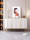 1.5M Elegance Marble Top Sideboard - White - Image 3