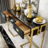 Hermosa Tempered Glass Console Table - Black - Image 3