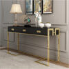Hermosa Tempered Glass Console Table - Black - Image 2