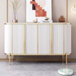 1.5M Elegance Marble Top Sideboard - White