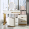 La Parisienne 3 Piece Marble Top Leather Vanity Set - Image 9