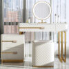 La Parisienne 3 Piece Marble Top Leather Vanity Set - Image 3