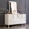 White Modern Sideboard with Gold Accents