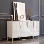 White Modern Sideboard with Gold Accents