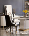 White Modern Sideboard with Gold Accents - Image 2