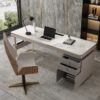 Marble Office Desk with Drawers side top