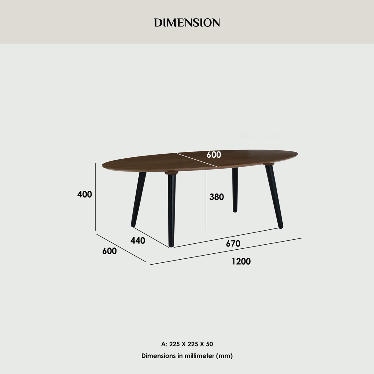 ASH VENEER OVAL COFFEE TABLE - Image 6
