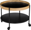 OAK VENEER ROUND COFFEE TABLE - Image 2