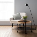 OAK VENEER ROUND COFFEE TABLE