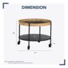 OAK VENEER ROUND COFFEE TABLE - Image 6