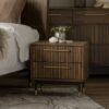 ACACIA VENEER BEDSIDE TABLE WITH 2 DRAWER