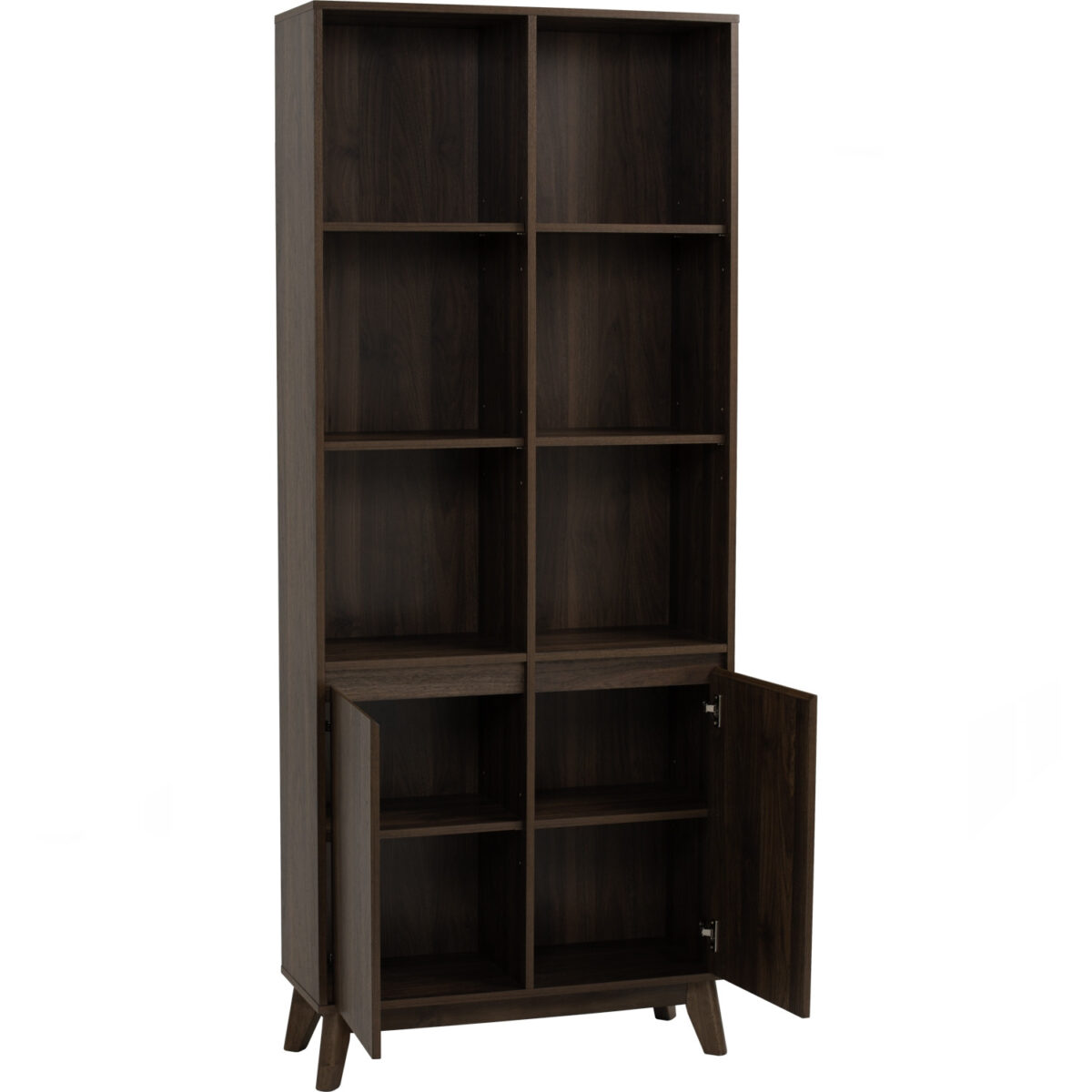 Stylish Walnut Bookshelf side