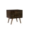 ACACIA SOLID WOOD BEDSIDE TABLE WITH 2 DRAWER - Image 2