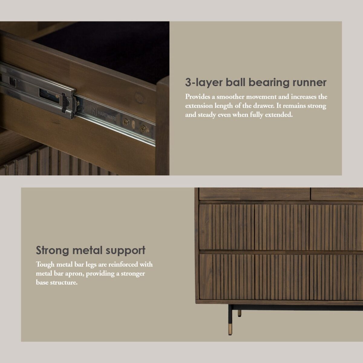 ACACIA VENEER DRESSER - Image 4