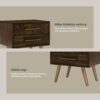 ACACIA SOLID WOOD BEDSIDE TABLE WITH 2 DRAWER - Image 5