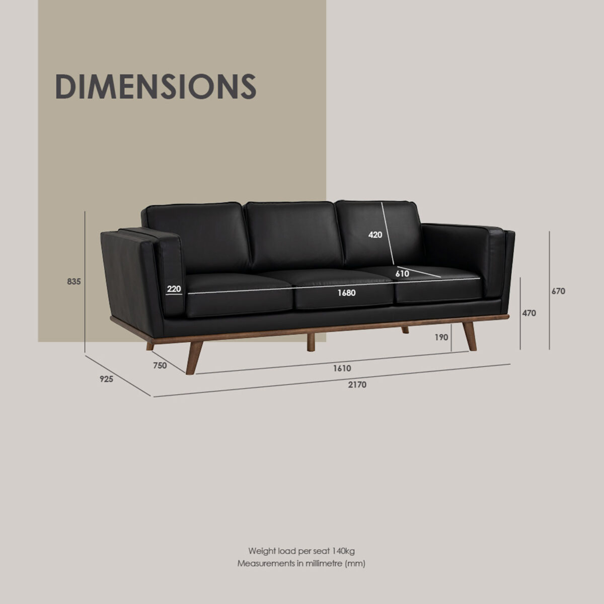 3 Seater Sofa Civic - Image 5
