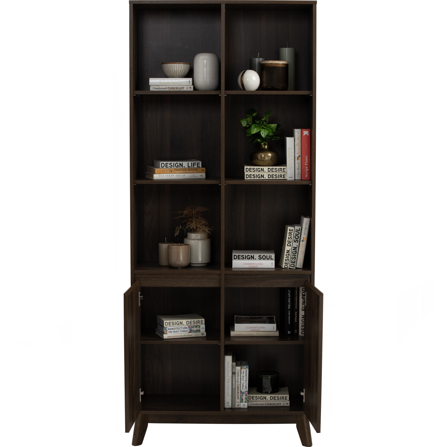 Stylish Walnut Bookshelf Stylish Walnut Bookshelf front
