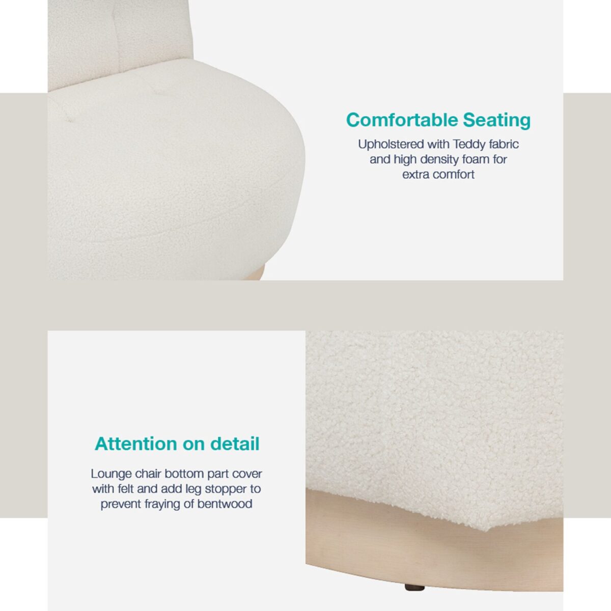 TEDDY FABRIC LOUNGE CHAIR - Image 5