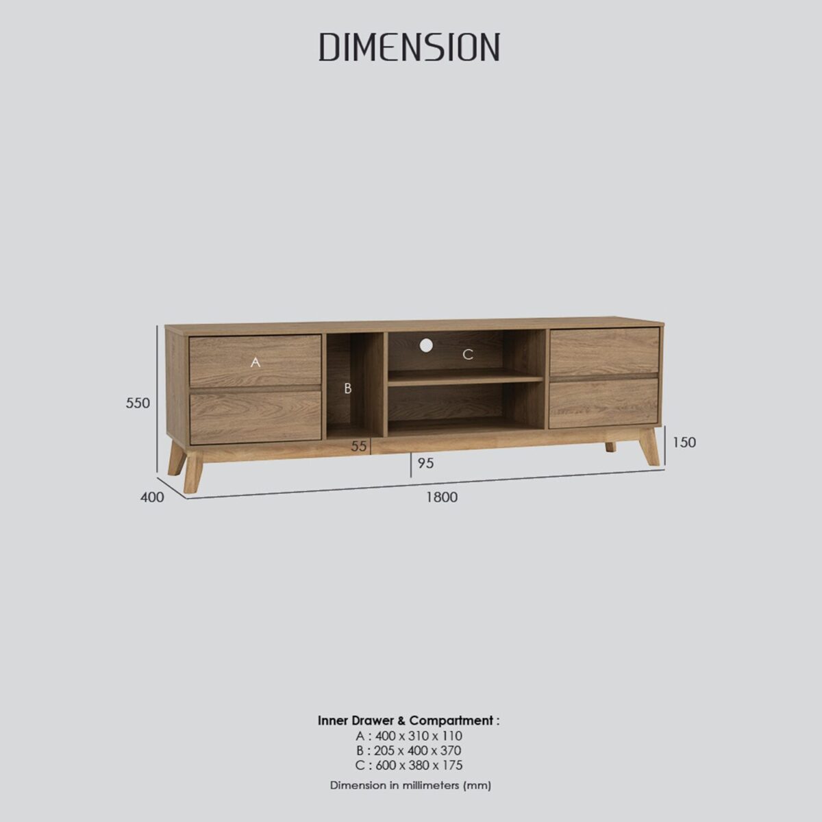HIRADO 1.8M TV CABINET - Image 6